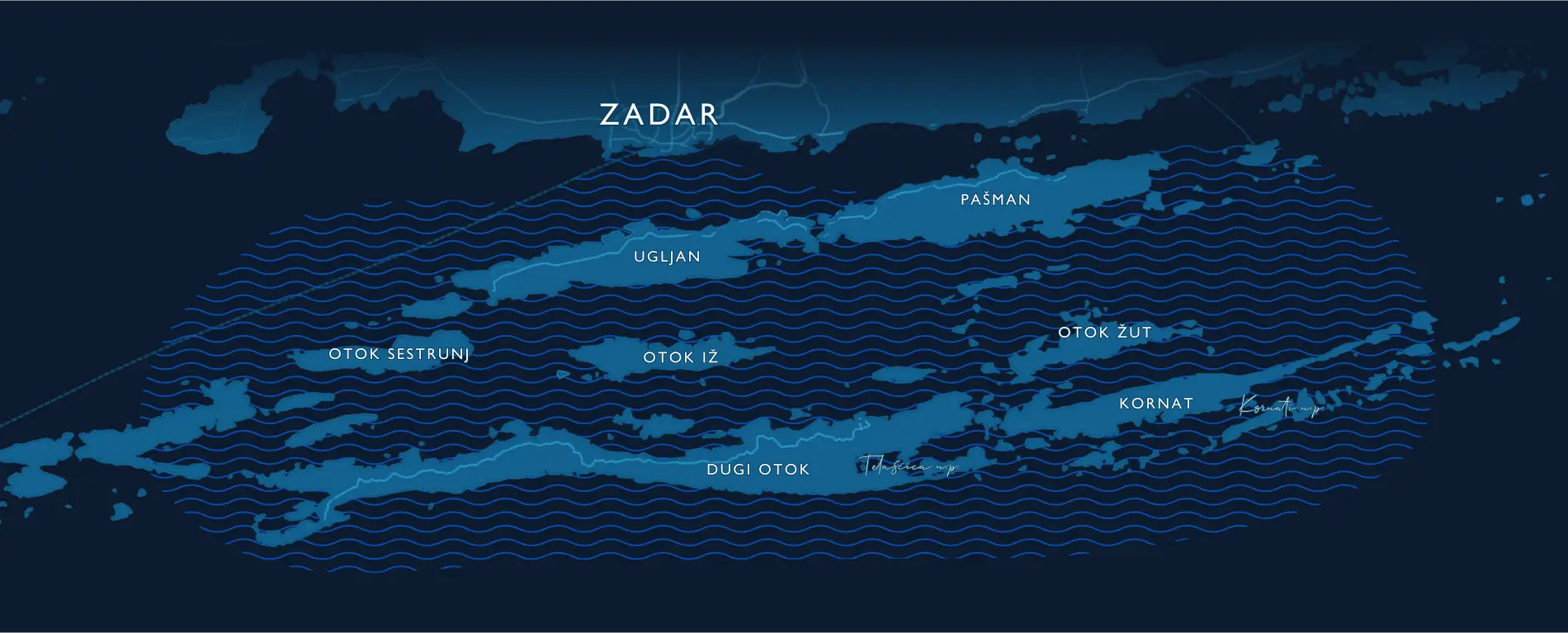 Cruising area Private Cruise Kornati & Telašćica Open Seas Zadar